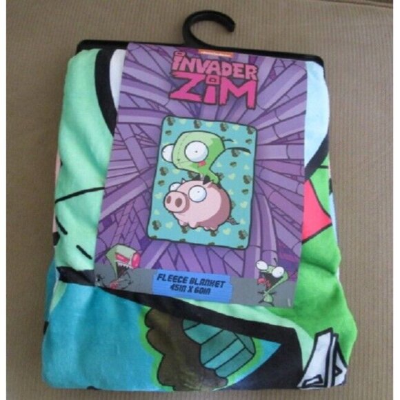 New Invader Zim Gir as Dog Suit Plush Fleece Throw Blanket GIFT Flying Pig NICK - Picture 2 of 2